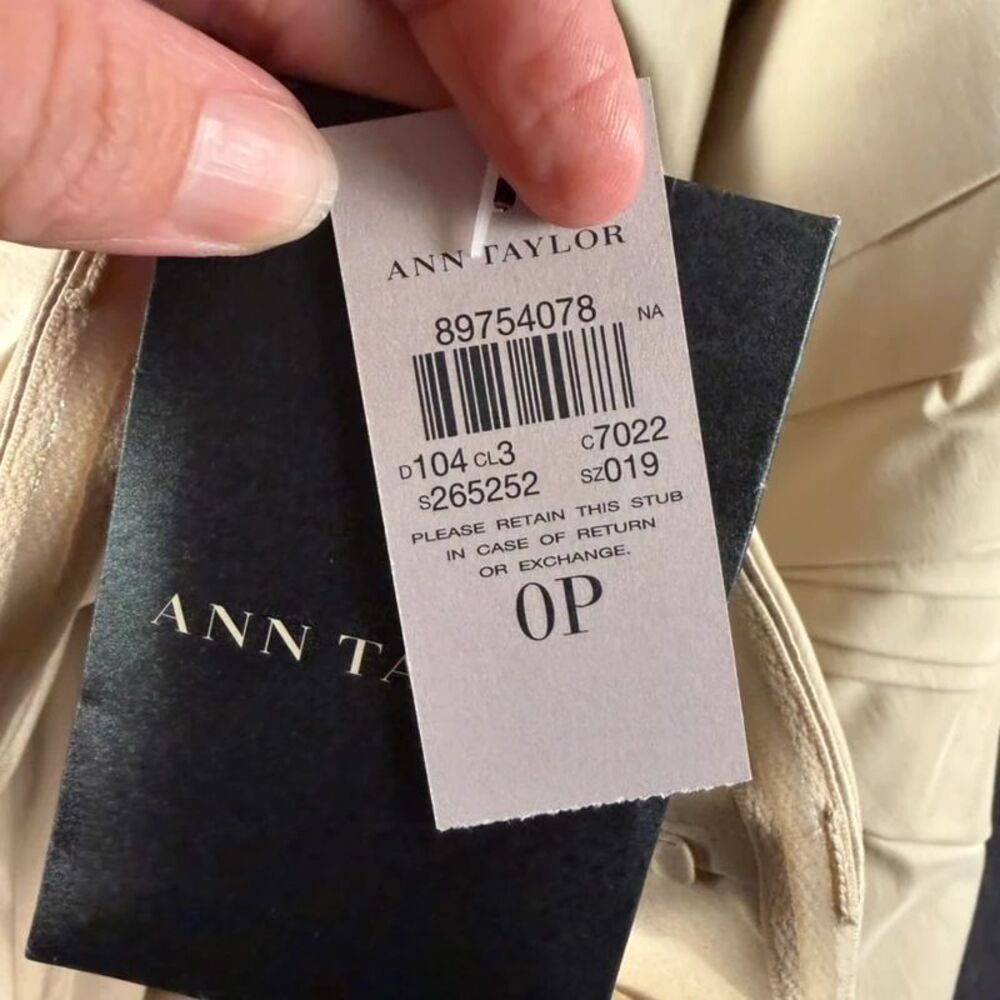 NWT Ann Taylor Petite Strapless Ruched Sheath Dress Beige 0P - Picture 14 of 16